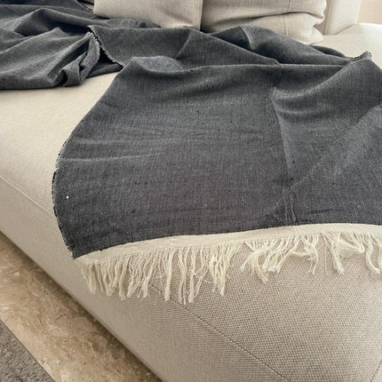 Charcoal linen couch cover