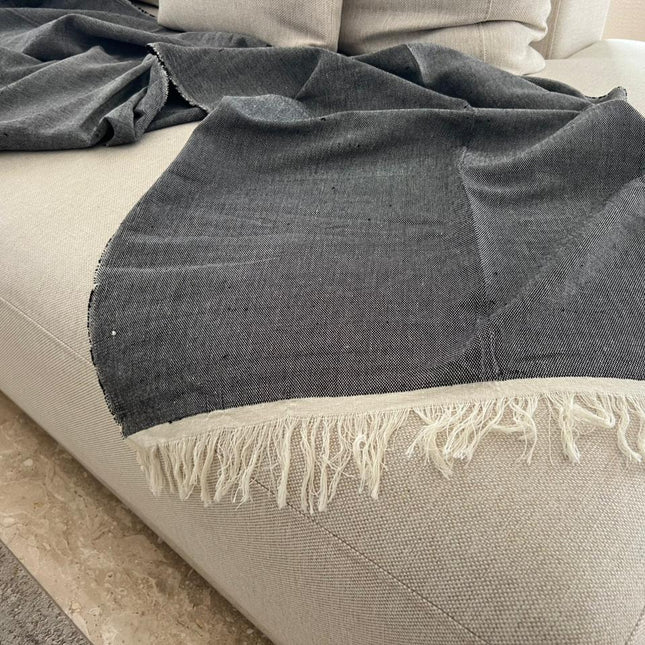 Charcoal linen couch cover