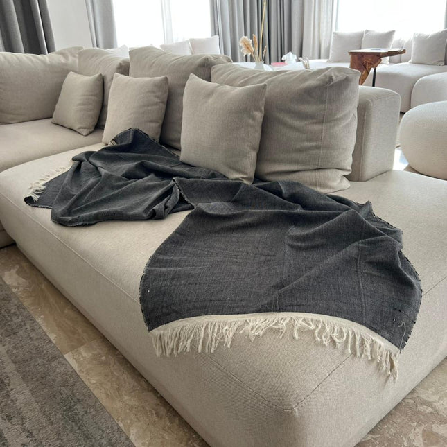 Charcoal linen couch cover