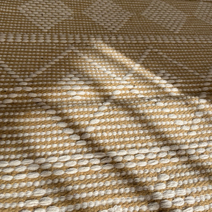 Kilim Cotton Runner – Mustard & Cream