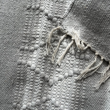 Soft Grey Textured Kilim