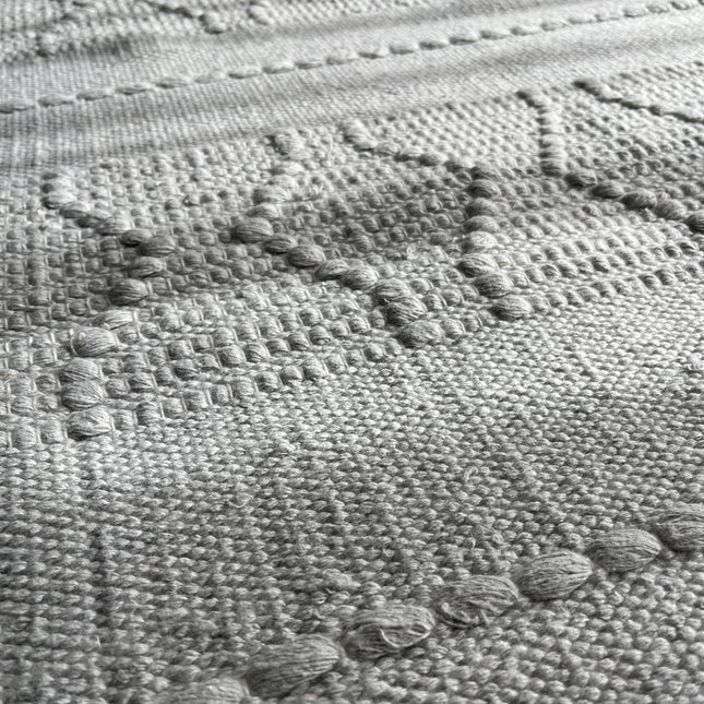 Soft Grey Textured Kilim