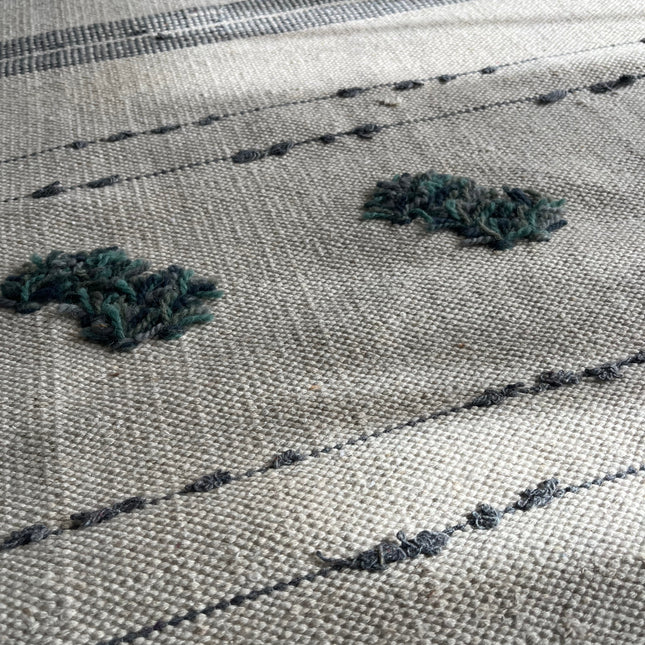 Grey & Teal Handwoven Kilim
