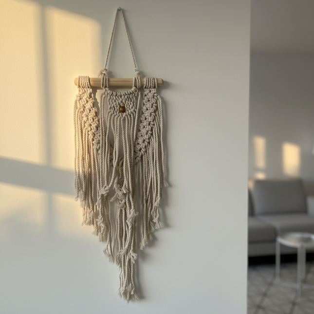 Wood Bead Macramé Wall Hanging