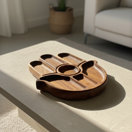 Amara Wooden khamsa Platter