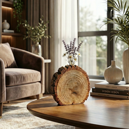 Natural Wood Slice Accent - Figi Home