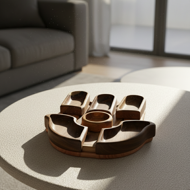 Amara Wooden khamsa Platter