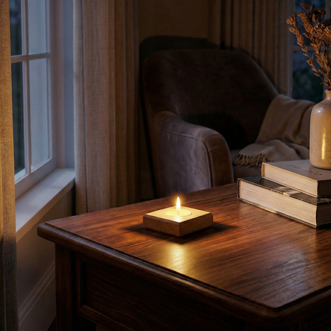 Mini Wood Candle Holder