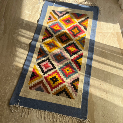 Azure Mosaic Kilim