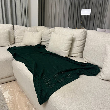 Knitted Textured Throw Blanket