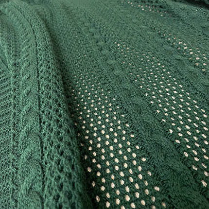 Knitted Textured Throw Blanket