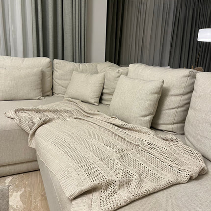 Knitted Textured Throw Blanket