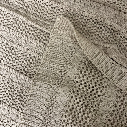 Knitted Textured Throw Blanket
