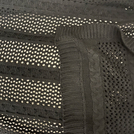 Knitted Textured Throw Blanket